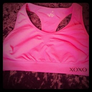Pink sports bra
